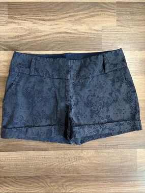Maurices Navy Floral Lace Overlay Shorts